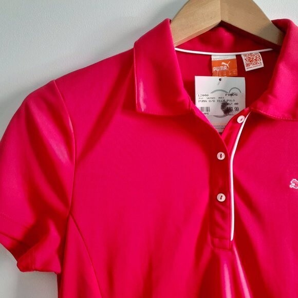 PUMA Women's Dry Cell Golf Polo Shirt Collared Virtual Pink NWT Small - Picture 7 of 12